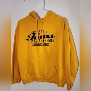 Iowa Hawkeyes Yellow Women's Hoodie By J. America - Like New!